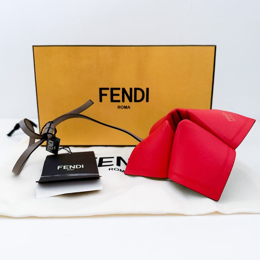 NWT Fendi Fortune Teller Bag Charm Leather Lava Anice